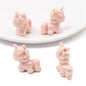 Painted Unicorn Acrylic Beads 25x26mm Pastel Iridescent Shine 4pcs 12