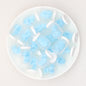 Silicone 3D Christmas Snowflake Focal Beads White Blue 20pcs 6