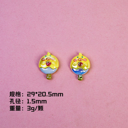 Adorable Animal Ice Cream Resin Beads Glossy Pastel Colors 10pcs 8