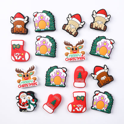 Silicone Focal Beads Christmas Tree House Kitty Merry Christmas 20pcs 5