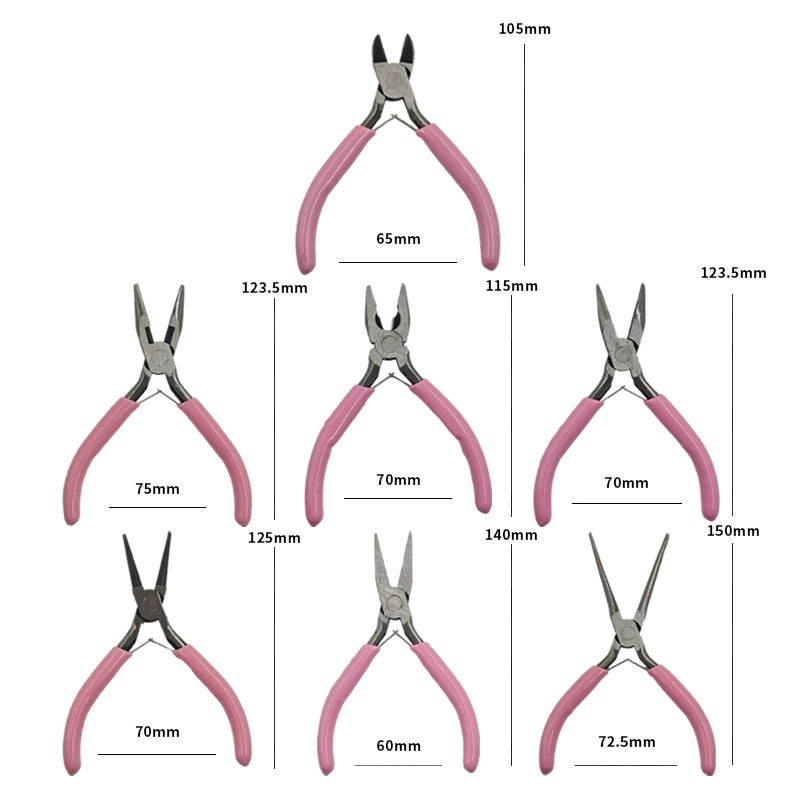 Jewelry Pliers High Carbon Steel Pink Handles 125mm 1pc