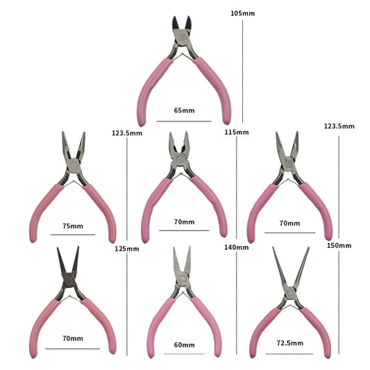 Jewelry Pliers High Carbon Steel Pink Handles 125mm 1pc