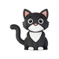 Silicone 3D Focal Beads Dark Cat Smiling Face Sitting Pose 20pcs 11