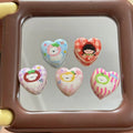 Painted Heart Acrylic Beads 25mm Westie Wearing Fruit Headgear 10pcs