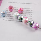 Plating Hexagonal Acrylic Beads 15.8mm Cloud Gradient Color 50pcs 2