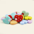Silicone Focal Beads Pentagram Heart With Tiny Star 20pcs 3