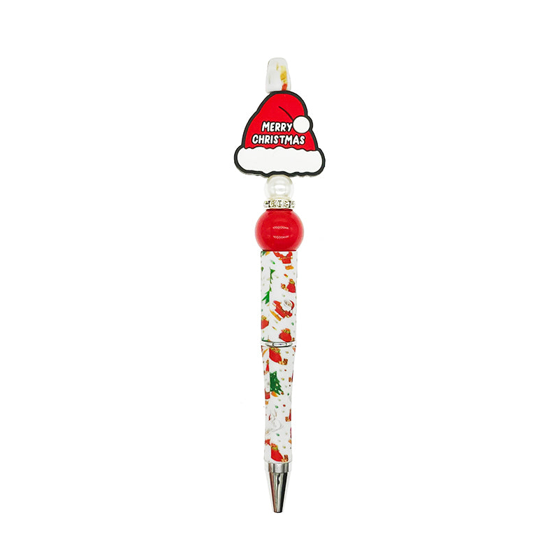 Silicone Focal Beads Christmas Hat Merry Christmas Text 20pcs 3
