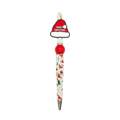 Silicone Focal Beads Christmas Hat Merry Christmas Text 20pcs 3