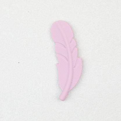 Colorful Feather Shaped Silicone Beads 20pcs 7