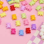 Colorful Bear Acrylic Beads 12x14mm Playful Design 20pcs 2