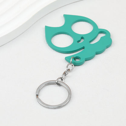 Cat Shaped Self Defense Keychain Survival Finger Clasp Compact