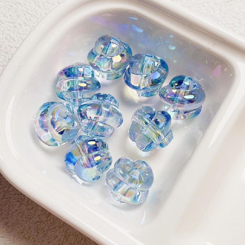 Spiral Acrylic Beads 17mm Transparent Pastel Colors 10pcs 6