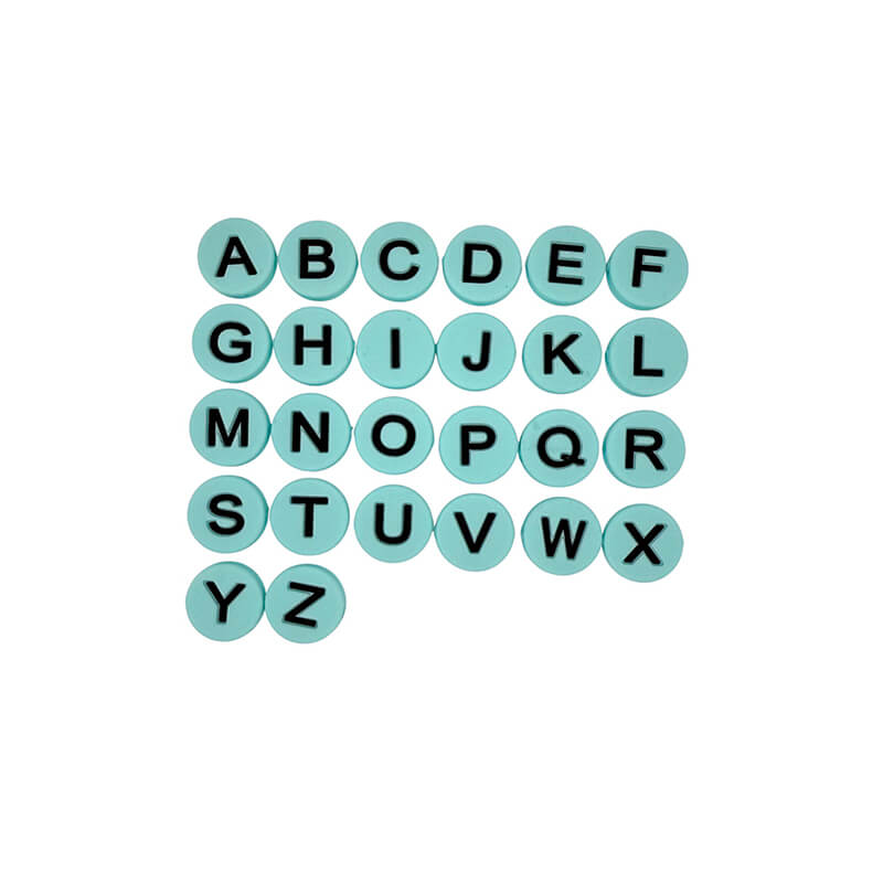 15mm Silicone Letter Beads Flat 7 Color Alphabet Mix A-Z 26pcs 4