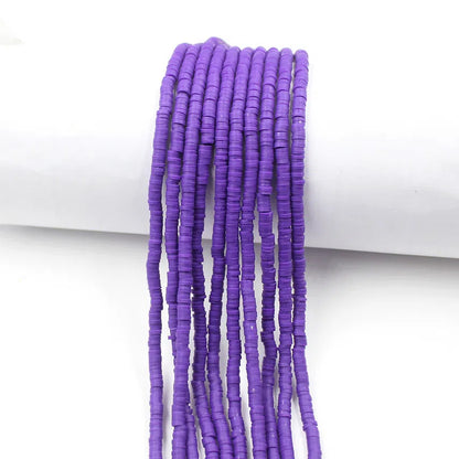 Flat Clay Beads 4mm Solid Color Polymer Disc 10strands 51