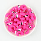 Bright Pink 3D Monster Silicone Focal Beads 20 pcs