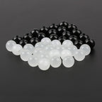 Electroplated Round Glass Beads 4-10mm Imitation Jade Black White 3