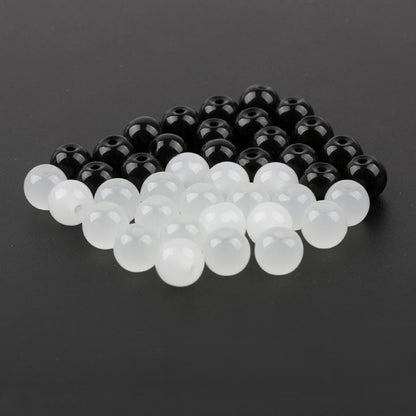 Electroplated Round Glass Beads 4-10mm Imitation Jade Black White 3