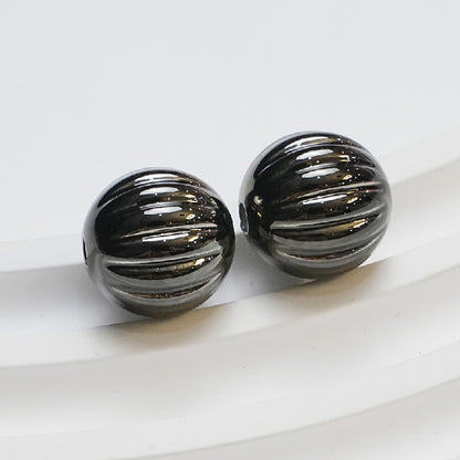 Plated Pumpkin Acrylic Beads 14mm Glossy Metallic Colors 50pcs 4