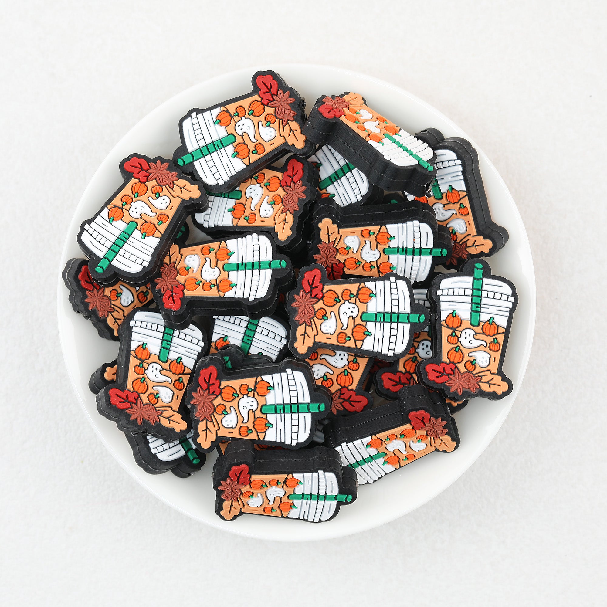 Halloween Thanksgiving Pumpkin Drink Silicone Focal Beads 20Pcs  2