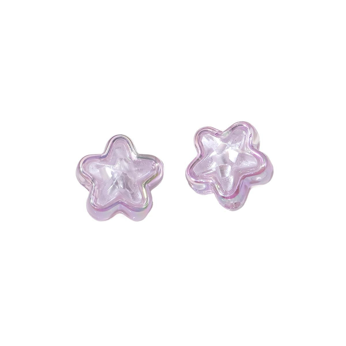 Transparent Iridescent Star Acrylic Beads 13mm 20pcs 3