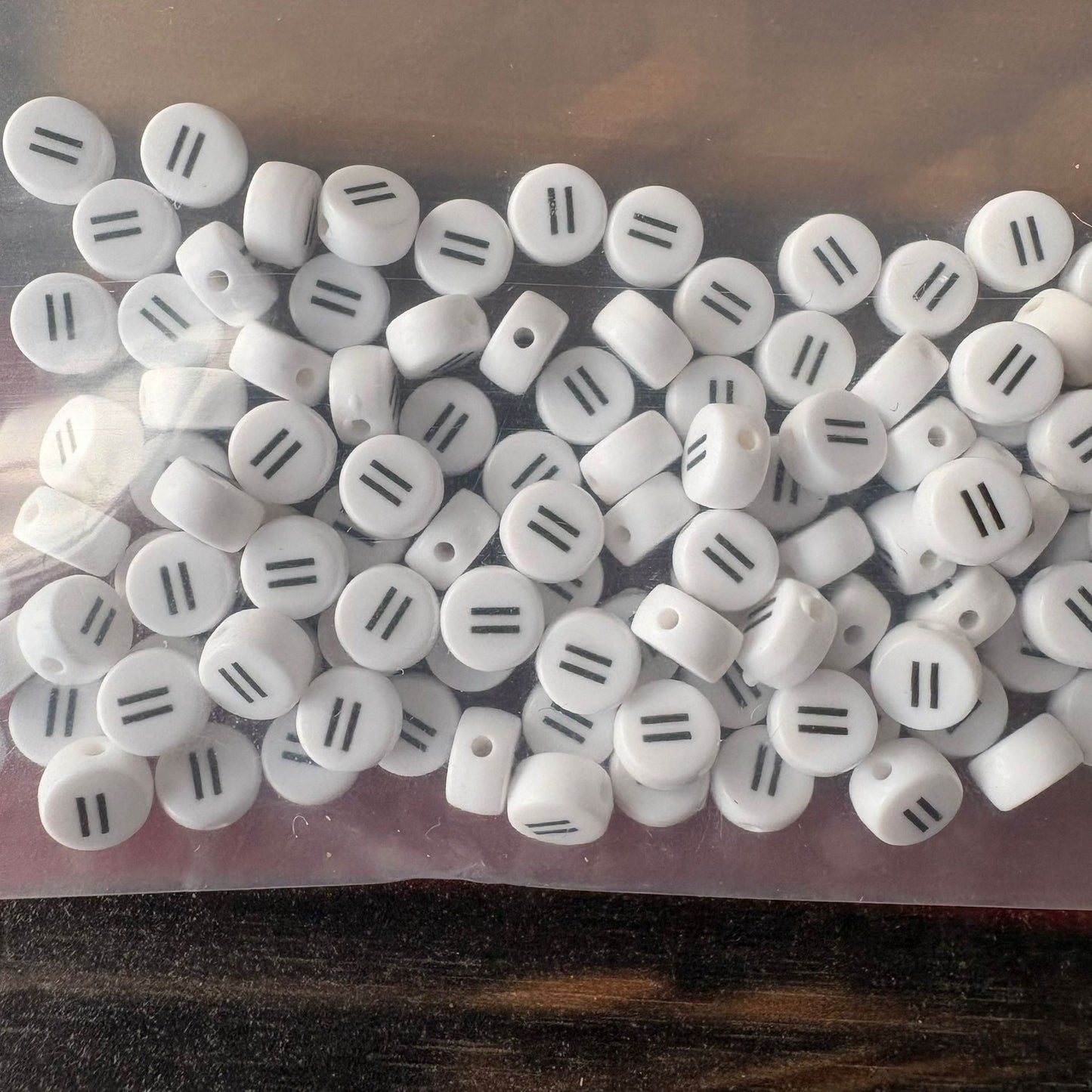 Special Character Flat Acrylic Beads 7mm 10pcs per Pack 10