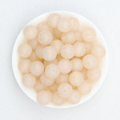 15mm Glitter Silicone Round Beads with 2.5mm Hole 50pcs 9