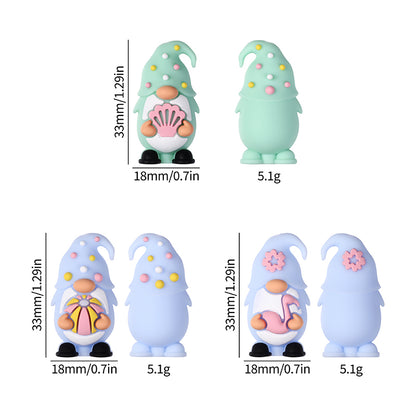 Silicone 3D Focal Beads Summer Dwarf Holding Flamingo 8
