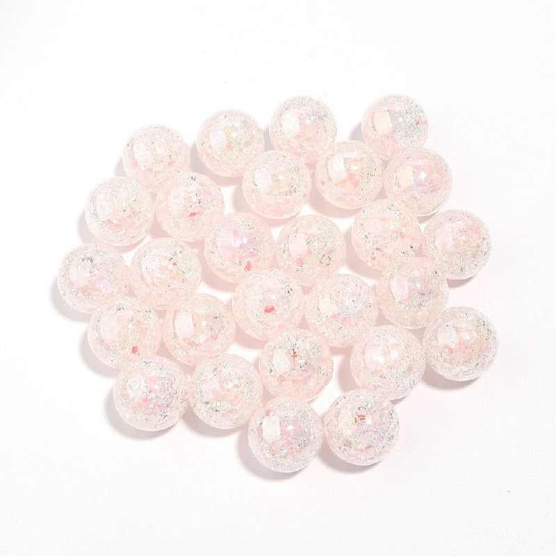 Crackle Round Acrylic Beads 16mm Pastel Mixed Colors 10pcs 10