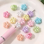 Pearl Shine Acrylic Plum Blossom Flower Beads 12mm 130pcs