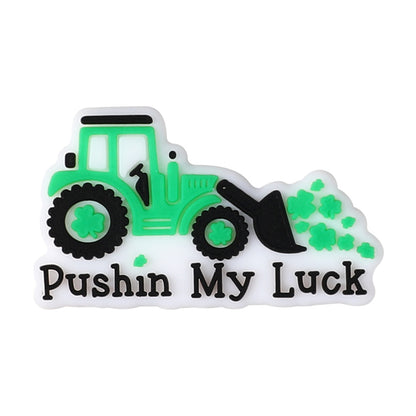 Silicone Focal Beads Saint Patrick Day Clover Lucky Charm 10pcs 15