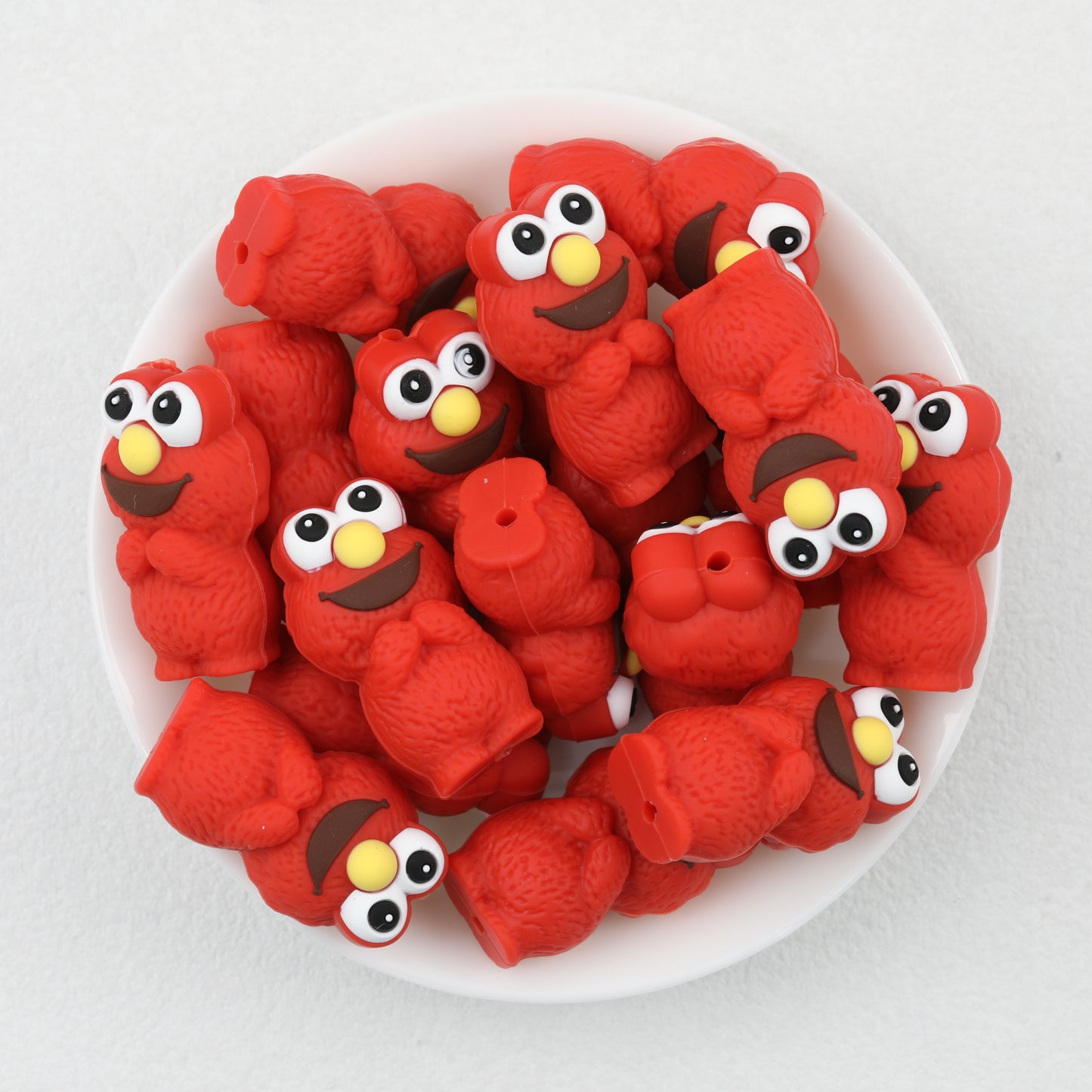 3D Cute Monster Silicone Focal Beads 20 pcs Multicolor 8