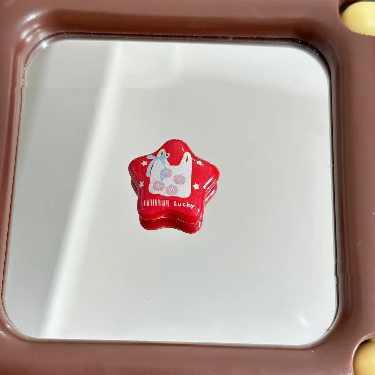 Star Shaped Acrylic Beads 25mm Apple Puppy Pattern Glossy 10pcs 5