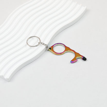 No Touch Door Opener Touchscreen Keychain Multifunctional Alloy