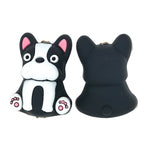 Silicone 3D Focal Beads Dog Pink Ears Sitting 1pcs