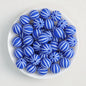 Striped 15mm Priented Round Silicone Beads Balloon Design 50pcs 8