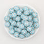 15mm Patterned Silicone Round Beads Geometric Printed Designs 50pcs 3