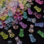 3D Bunny Glass Beads 14x24mm Translucent Pastel Mixed 30pcs 9