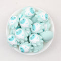 3D Blue Yeti Silicone Focal Beads Wholesale, Christmas Snowflake Winter Design