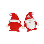 Silicone 3D Focal Beads Christmas Gnome Snowflake Hat Detail 20Pcs