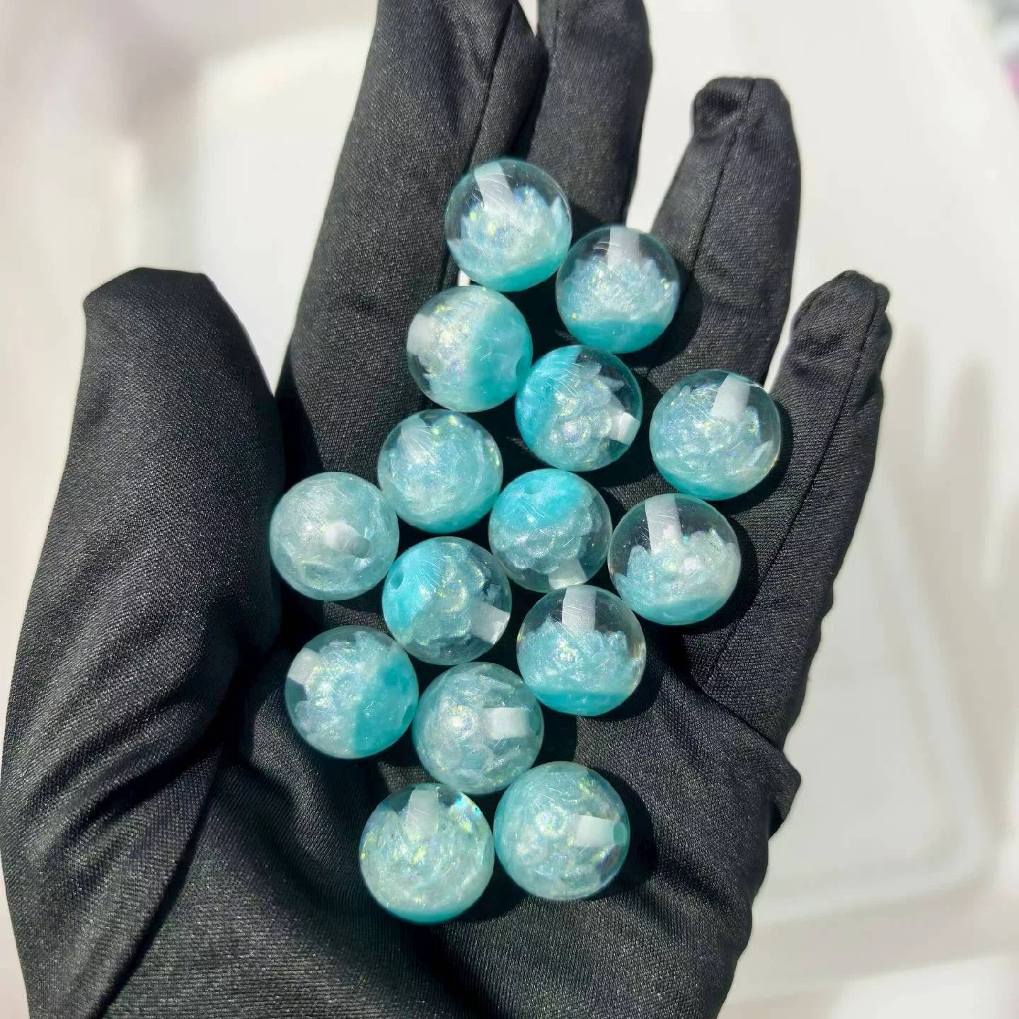 Luminous Lotus Resin Beads 16mm Round Clear Mixed Colors 20pcs 8
