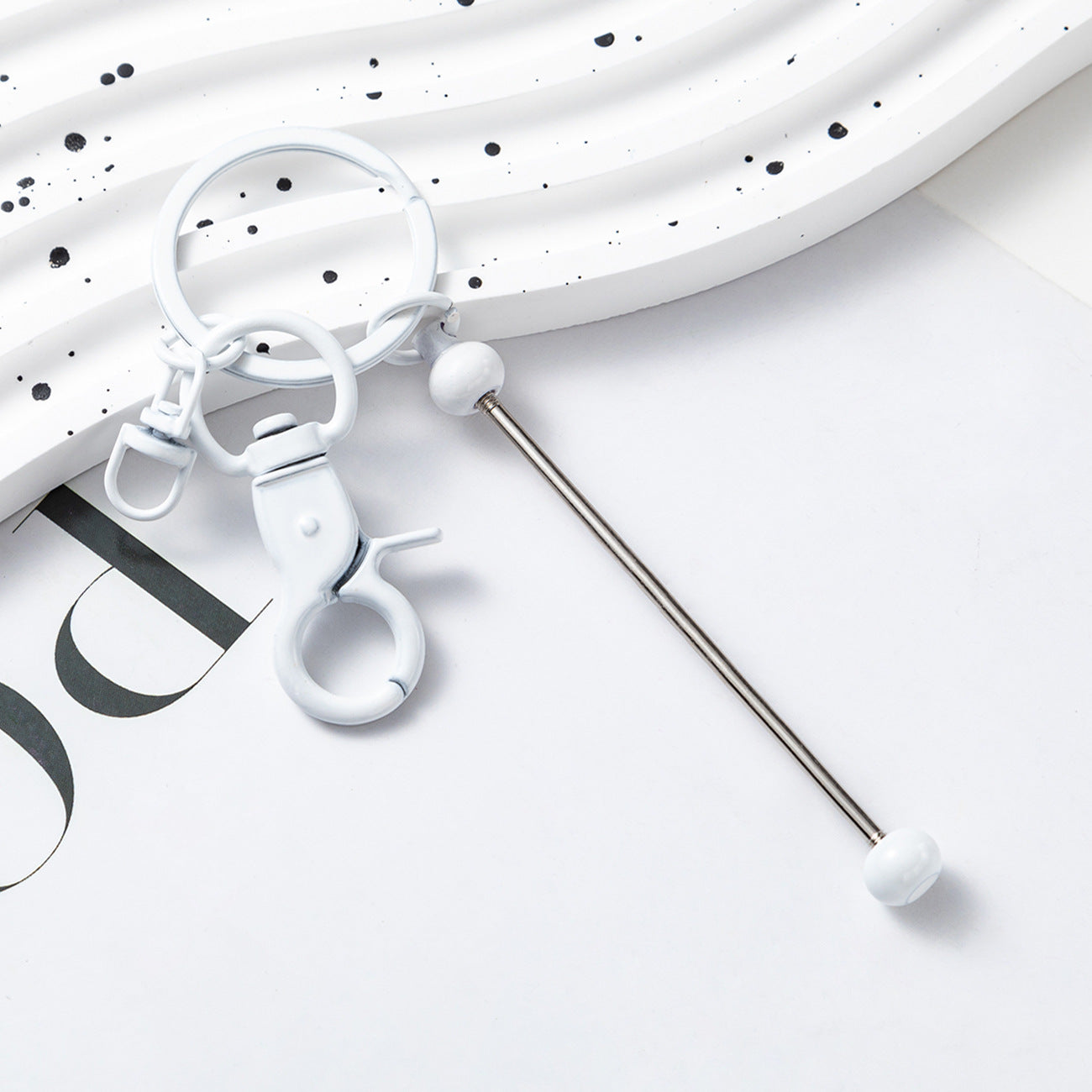 Beadable Gradient Color DIY Metal Keychain