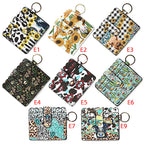 PU Card Holder Keychain Multi Patterned