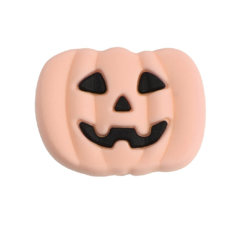 Silicone Focal Beads Halloween Ghost Pumpkin Bat Designs 10pcs 34