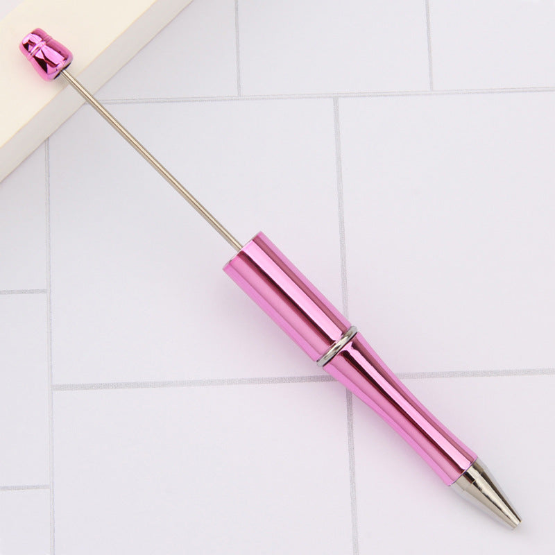 Beadable Plastic Pens Wholesale, UV Electroplated Metallic Gradient Colorful Ballpoint, 11.5mm x 145mm