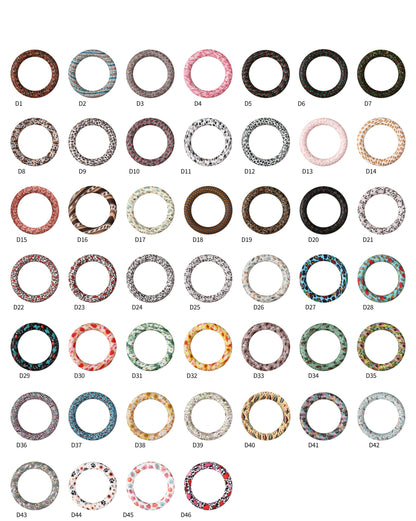 65mm Printed Silicone Beads Round Rings Floral Animal Spots Prints