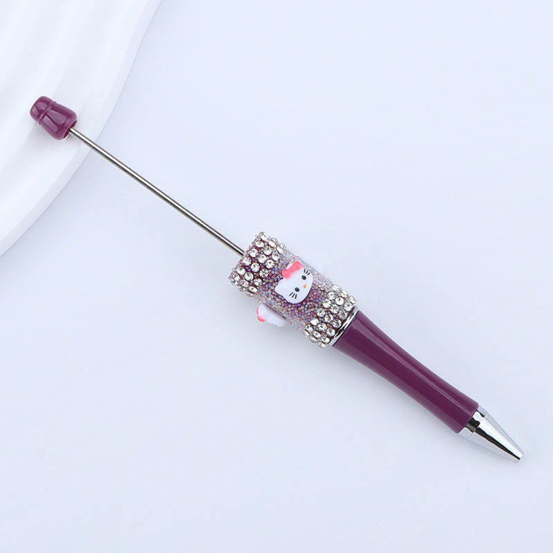 Beadable Pen with Kitty and Rhinestone  29