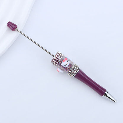 Beadable Pen with Kitty and Rhinestone  29