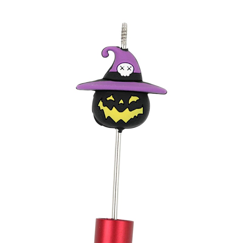 Silicone 3D Focal Beads Halloween Pumpkin Witch Hat Glow Face 20pcs 2