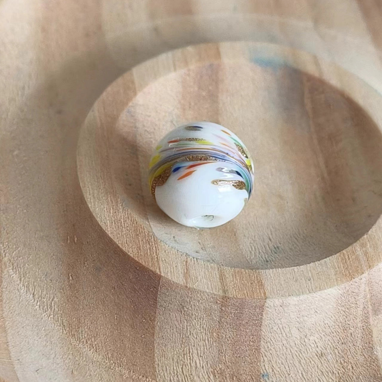 Painted Phoenix Tail Lampwork Glass Beads 12mm Multicolor 50pcs 10