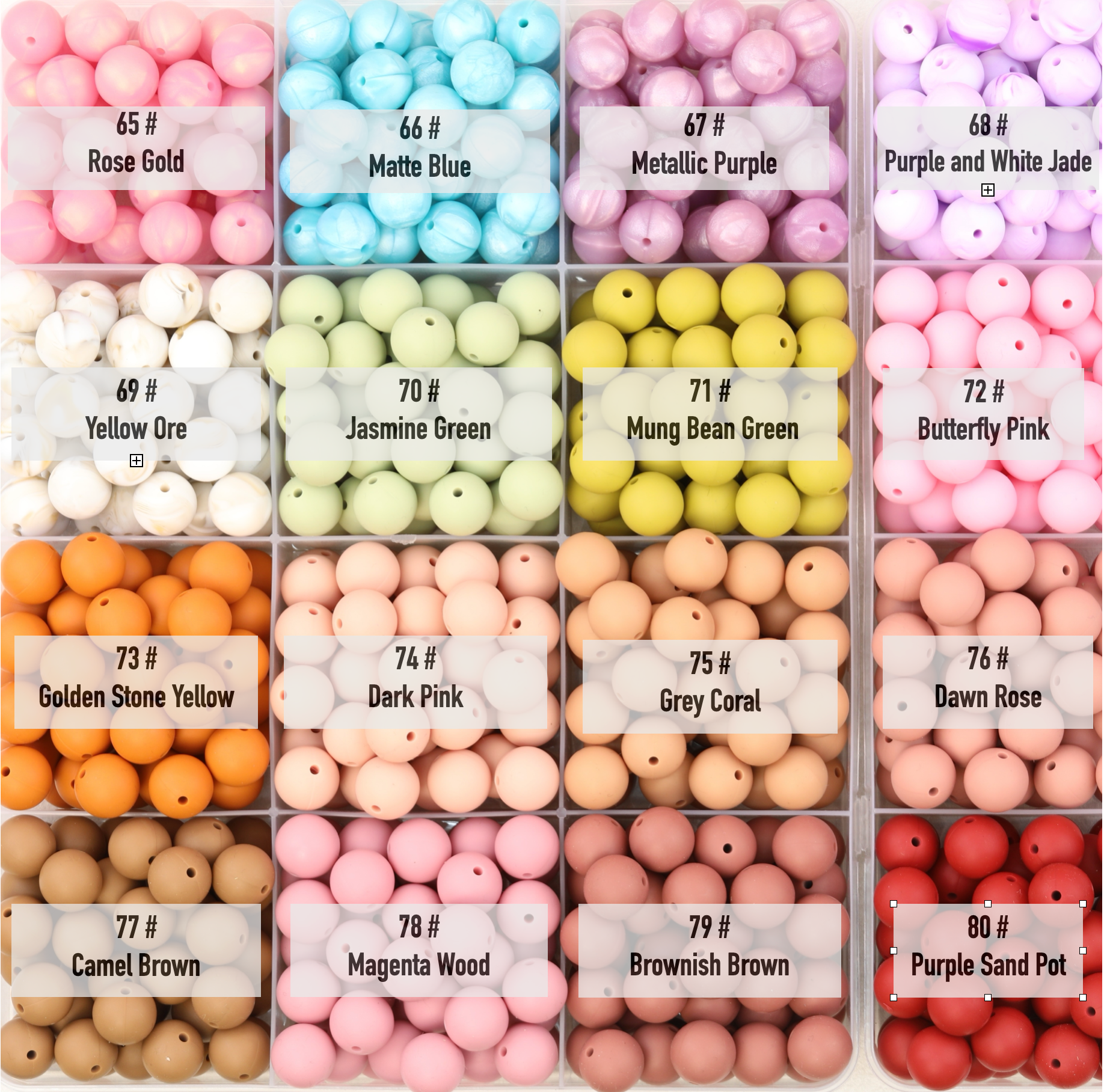 50pcs 15mm Solid Color Round Silicone Beads-32 Colors（65-96） 2